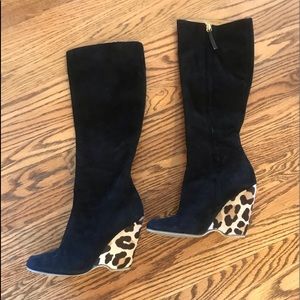 Giuseppe Zanotti suede leopard boots 37.5 (7.5)
